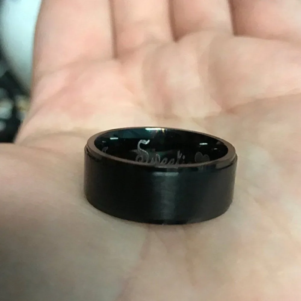 Men's Matte Black Promise Ring Band - Matte Black Pinky Promise Ring For Him